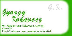 gyorgy kokavecz business card
